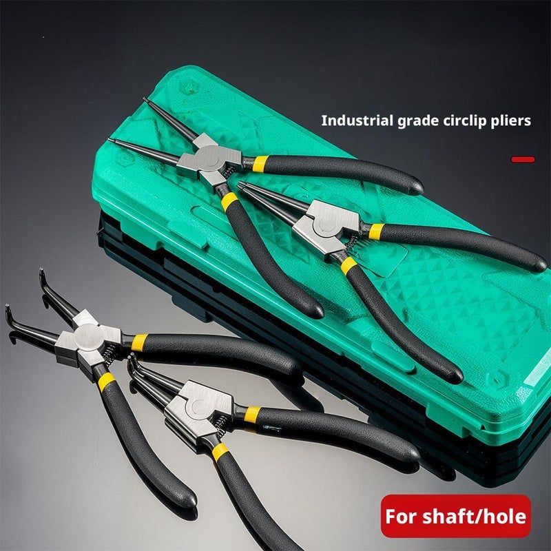 4 Pcs Snap Ring Pliers Set, Heavy Duty Circlip Pliers Kit Round Nose C-Clamp for Snap Ring Removal Tool Retaining Straight Bent Lock Rings Plier Set with Storage Case - Image 3